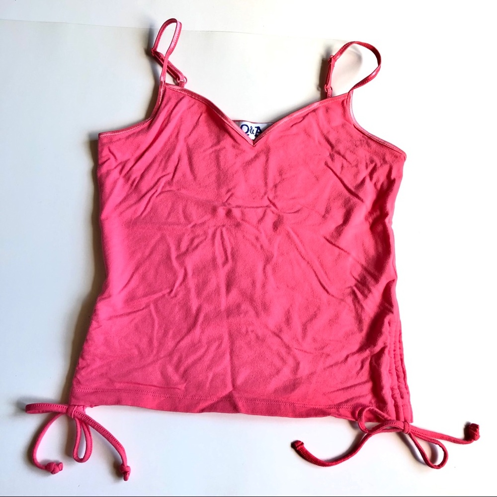 Q & A Tank Top Cropped Medium Pink Juniors